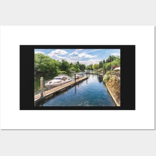 Moored Boats at Ray Mill Island Posters and Art